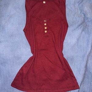 Women's Sleeveless Burgundy Top